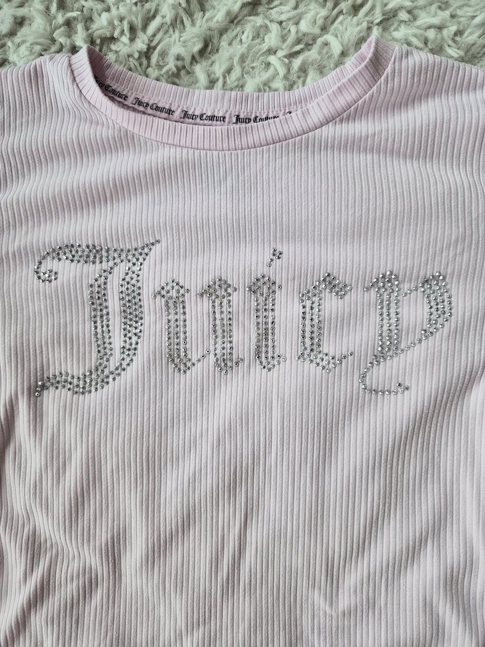 Juicy Couture Y2K Pink Ribbed Rhinestone Pajama Set - Small - Picture 4 of 16